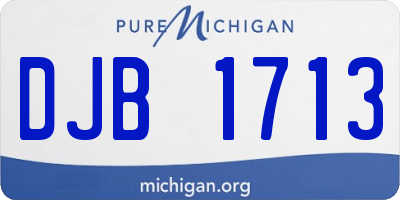 MI license plate DJB1713