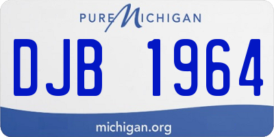 MI license plate DJB1964