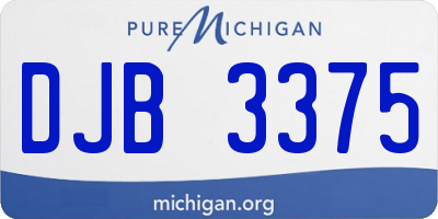 MI license plate DJB3375