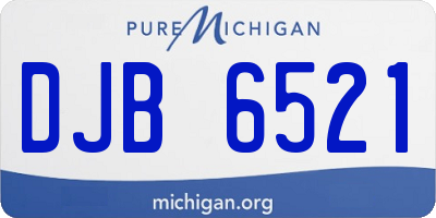 MI license plate DJB6521