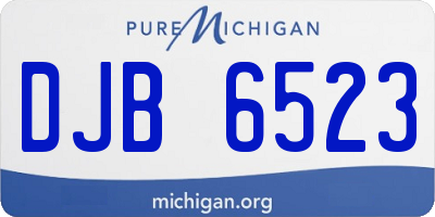 MI license plate DJB6523