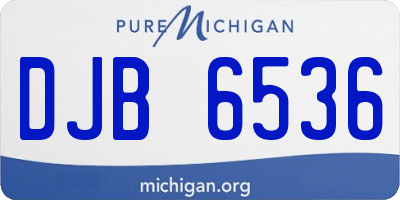 MI license plate DJB6536