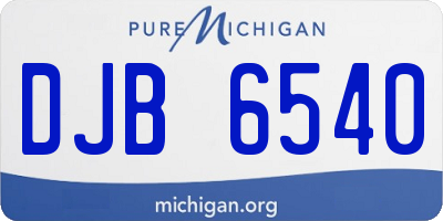 MI license plate DJB6540