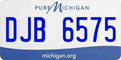 MI license plate DJB6575