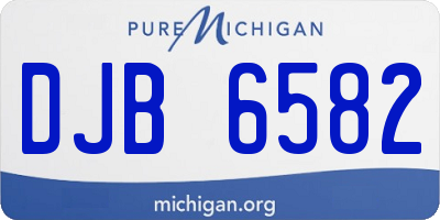 MI license plate DJB6582