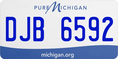 MI license plate DJB6592