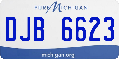 MI license plate DJB6623
