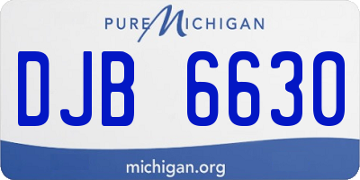 MI license plate DJB6630