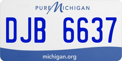 MI license plate DJB6637