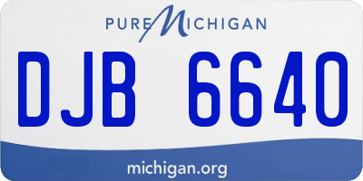 MI license plate DJB6640