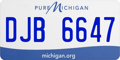 MI license plate DJB6647