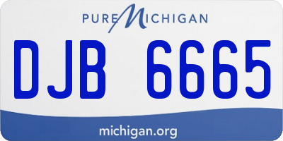 MI license plate DJB6665