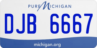 MI license plate DJB6667