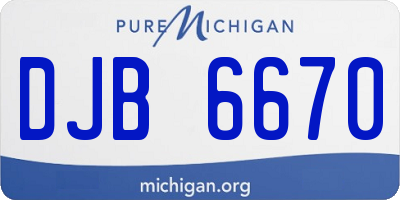 MI license plate DJB6670