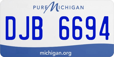 MI license plate DJB6694