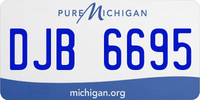 MI license plate DJB6695