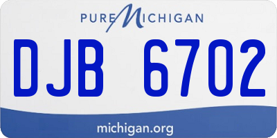MI license plate DJB6702