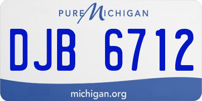 MI license plate DJB6712