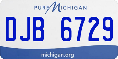 MI license plate DJB6729