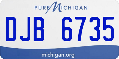 MI license plate DJB6735