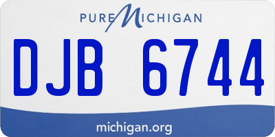 MI license plate DJB6744