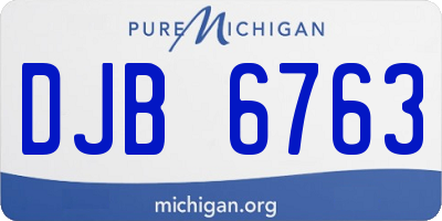 MI license plate DJB6763