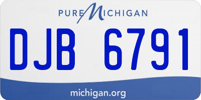 MI license plate DJB6791
