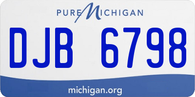MI license plate DJB6798