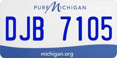 MI license plate DJB7105