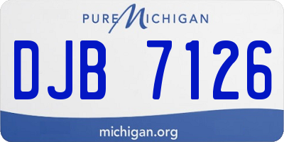 MI license plate DJB7126