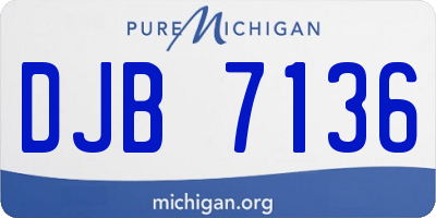 MI license plate DJB7136