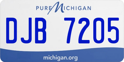 MI license plate DJB7205