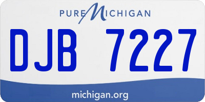 MI license plate DJB7227