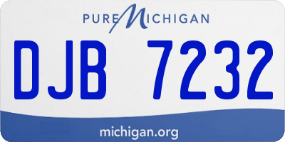 MI license plate DJB7232