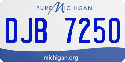 MI license plate DJB7250