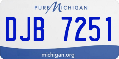 MI license plate DJB7251