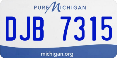 MI license plate DJB7315