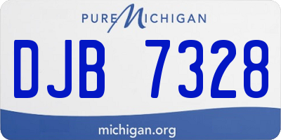 MI license plate DJB7328