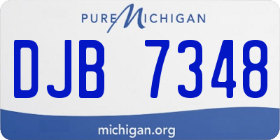 MI license plate DJB7348