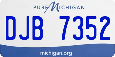 MI license plate DJB7352