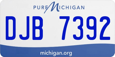 MI license plate DJB7392