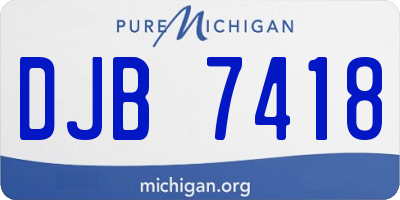 MI license plate DJB7418