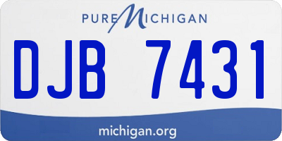 MI license plate DJB7431