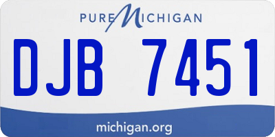 MI license plate DJB7451
