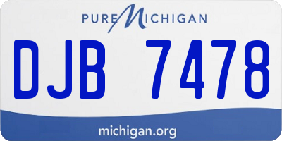 MI license plate DJB7478