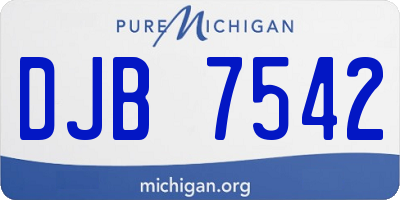 MI license plate DJB7542
