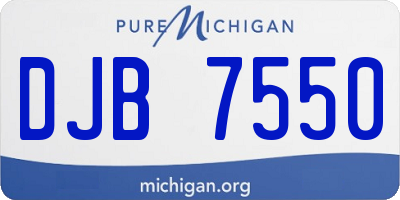MI license plate DJB7550