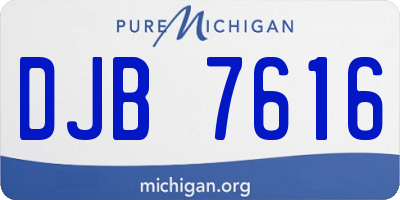 MI license plate DJB7616
