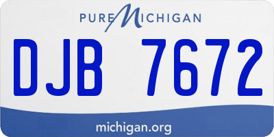 MI license plate DJB7672