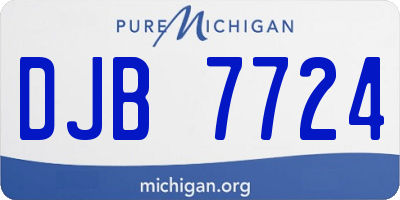 MI license plate DJB7724